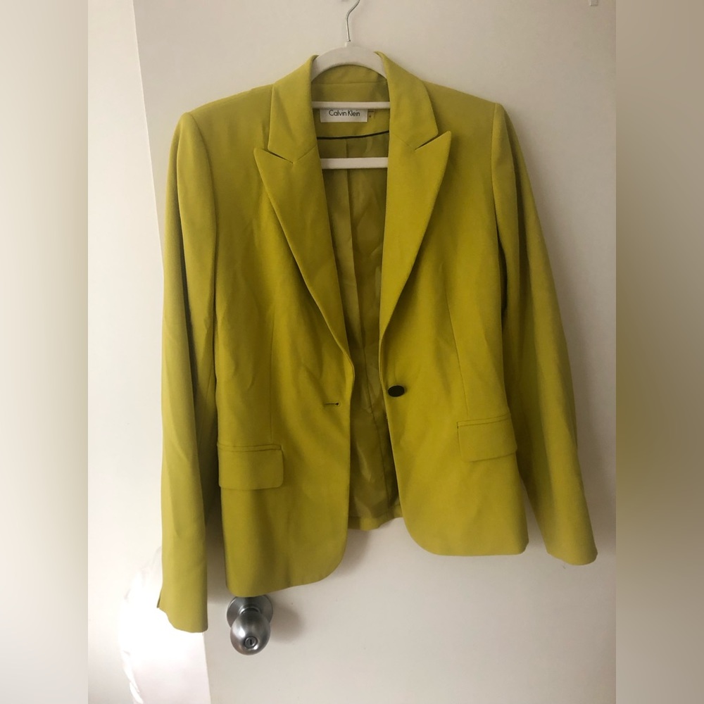 Calvin Klein Green Blazer Boxy Fit